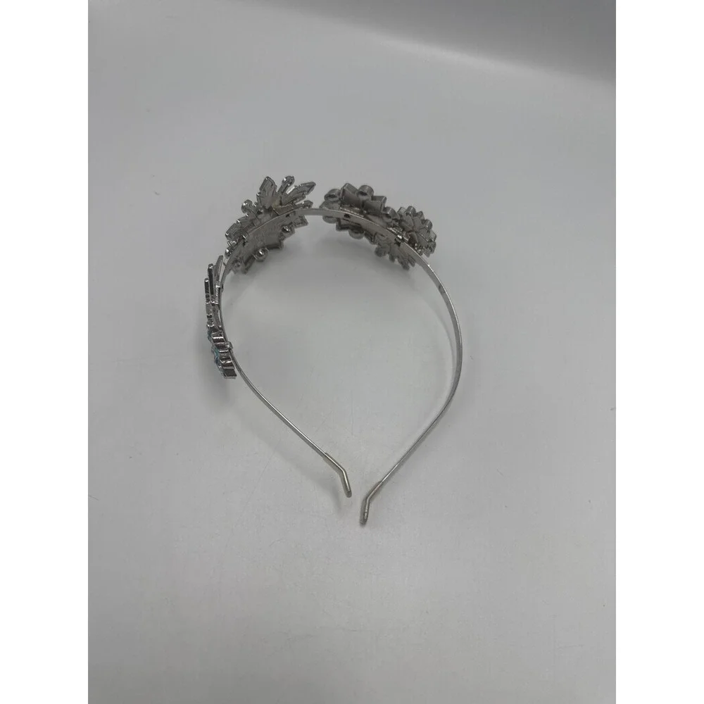 Disney Frozen Elsa Snowflake Tiara Headband Silver Tone Blue Gems‎ Euro Disney